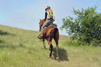 Jan Jeffers shows the correct position for riding uphill